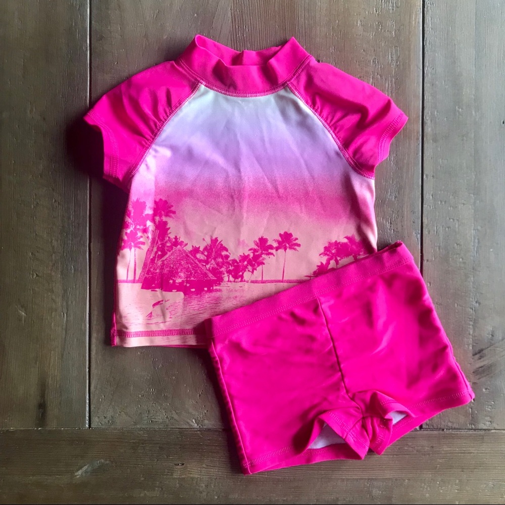 Pink Rashguard Set girl 18 months